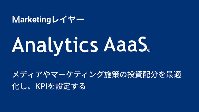 Ｍarketingレイヤー　Analytics AaaS™　メディアやマーケティング施策の投資配分を最適化し、KPIを設定する